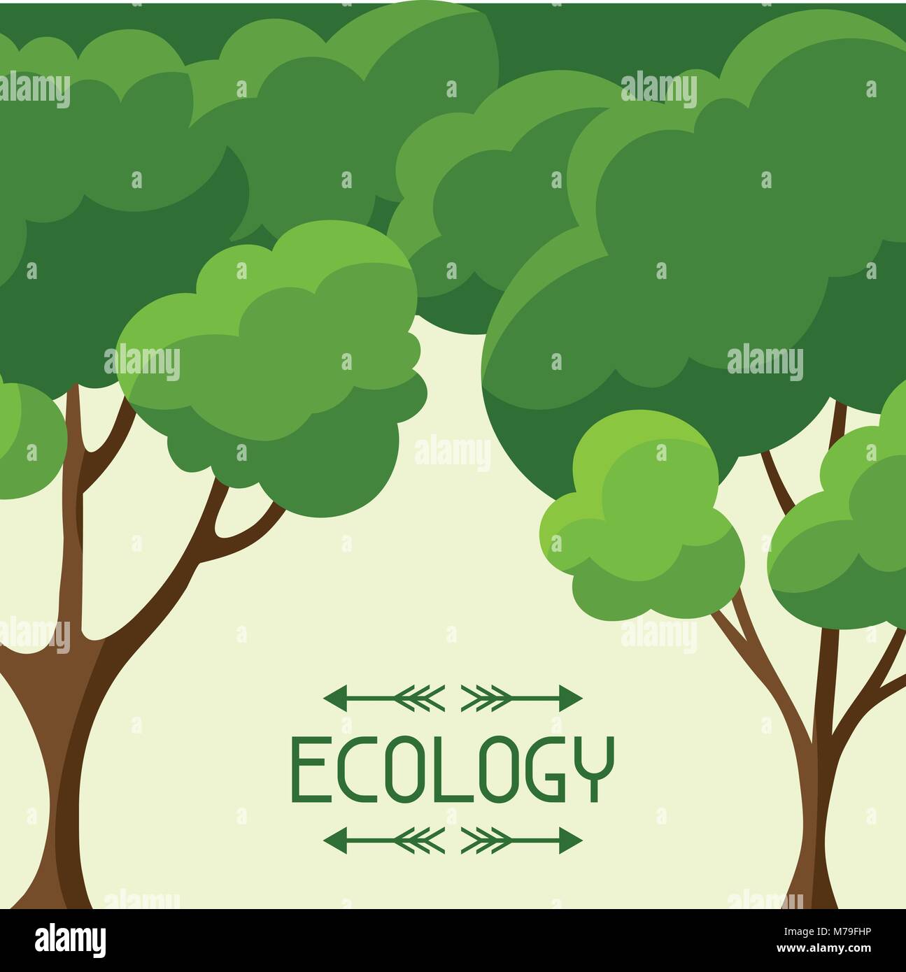 Ecology background design with abstract stylized trees Stock Vector ...