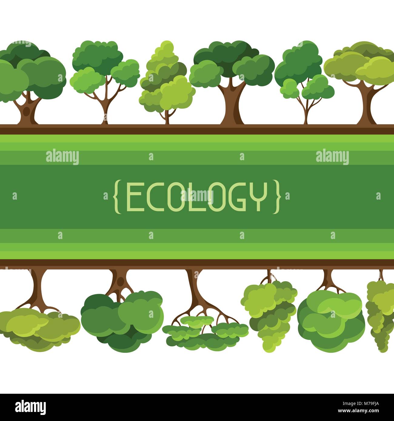 Ecology background design with abstract stylized trees Stock Vector ...