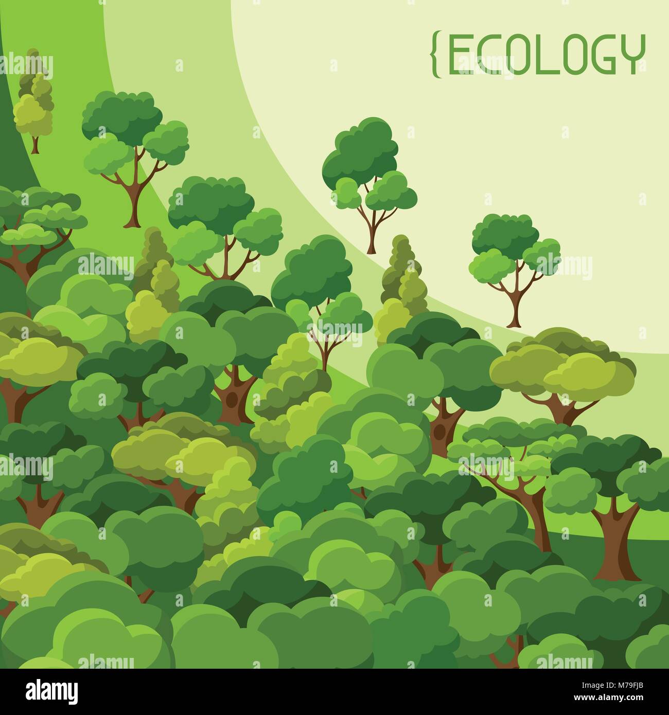 Ecology background design with abstract stylized trees Stock Vector ...