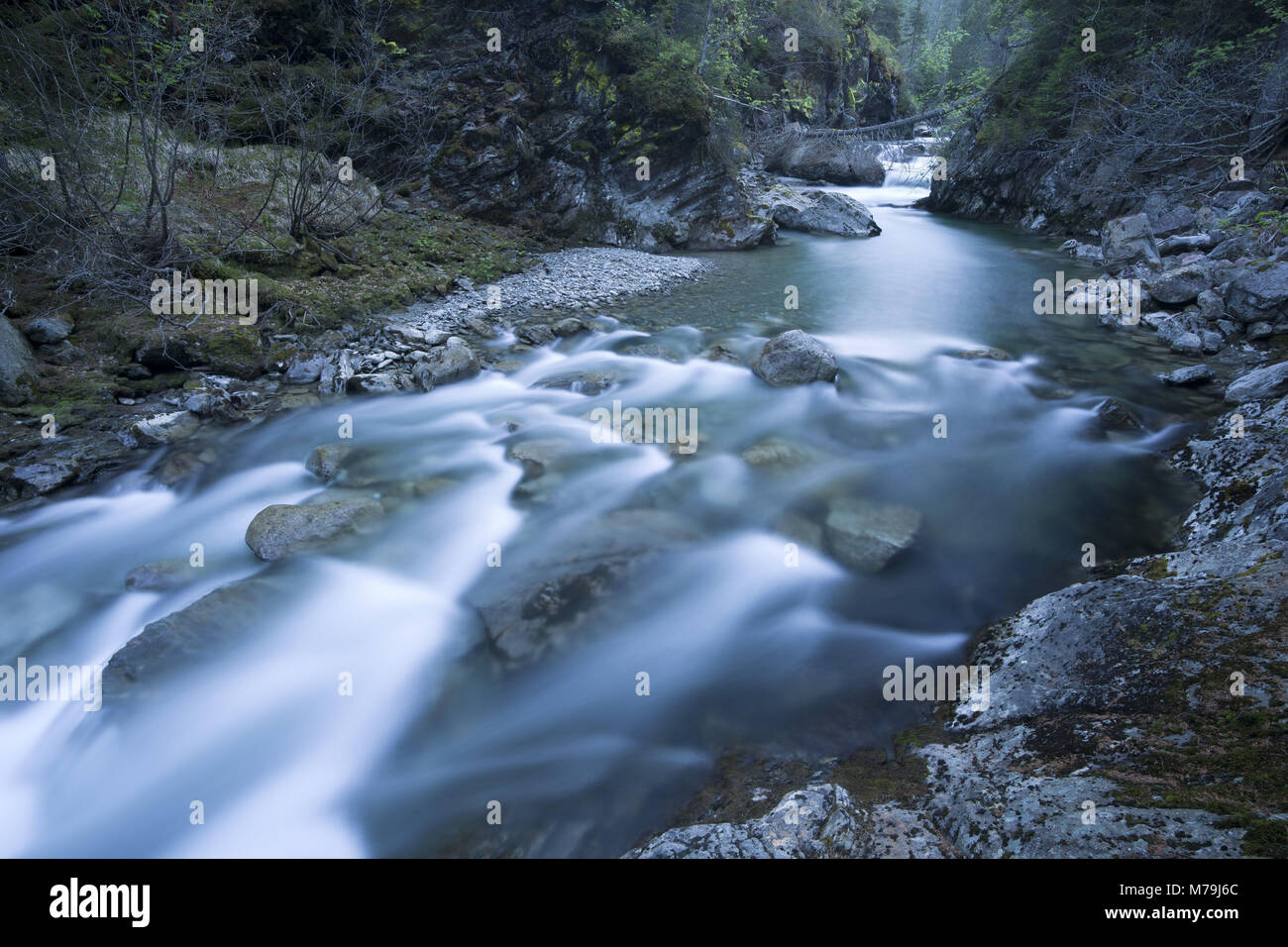 Rosanna, course of a river, Verwallgruppe, Tyrol, Austria, Stock Photo