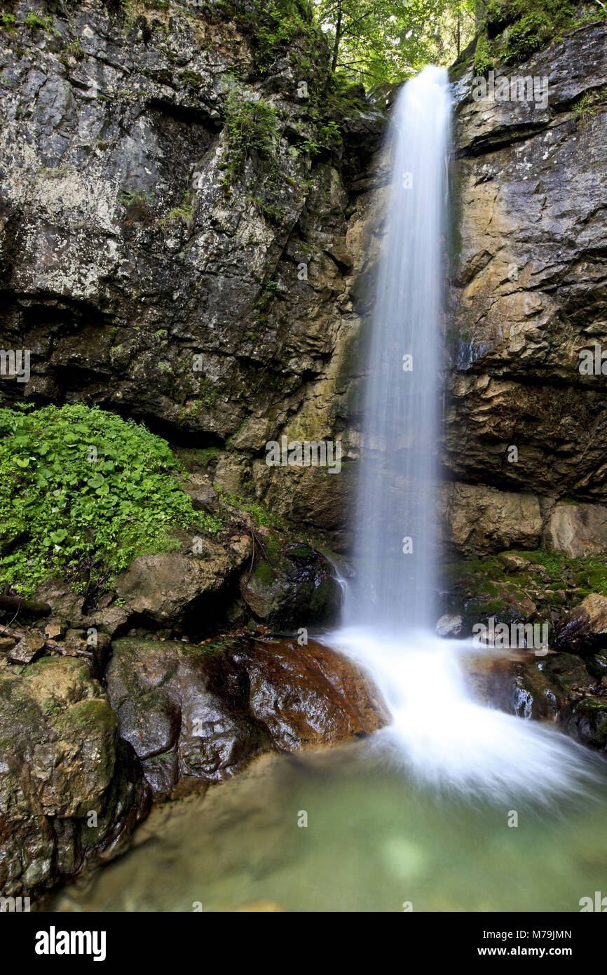 Germany, Bavaria, Upper Bavaria, Tegernseer country, Rottach-Egern, Sibli waterfall, Stock Photo
