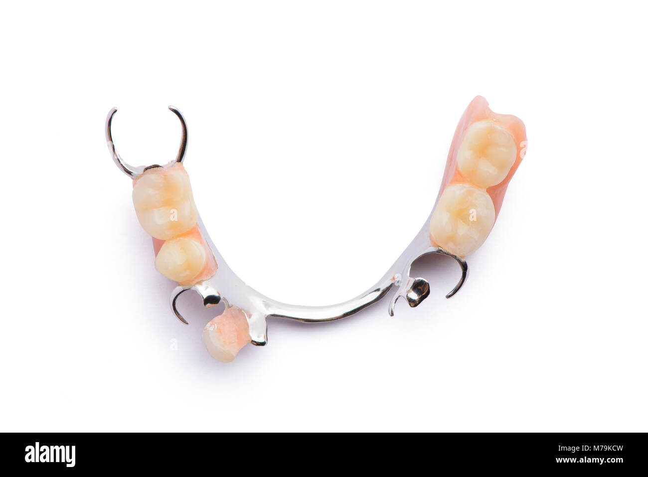 Removable partial denture. Isolated on white background Stock Photo Alamy