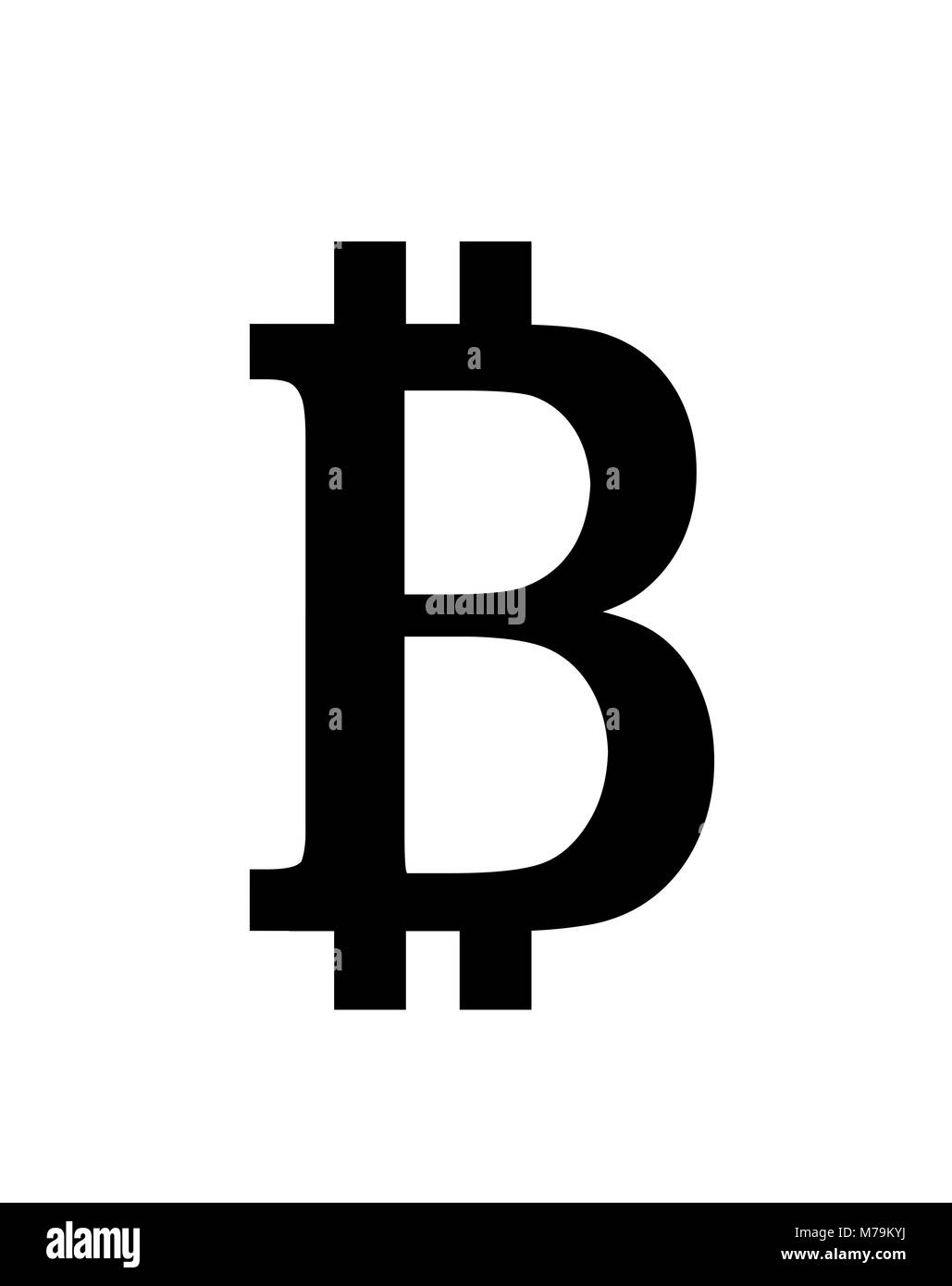 Bitcoin Monogram Symbol of cryptocurrency bitcoin, monochromatic version, copy space ...