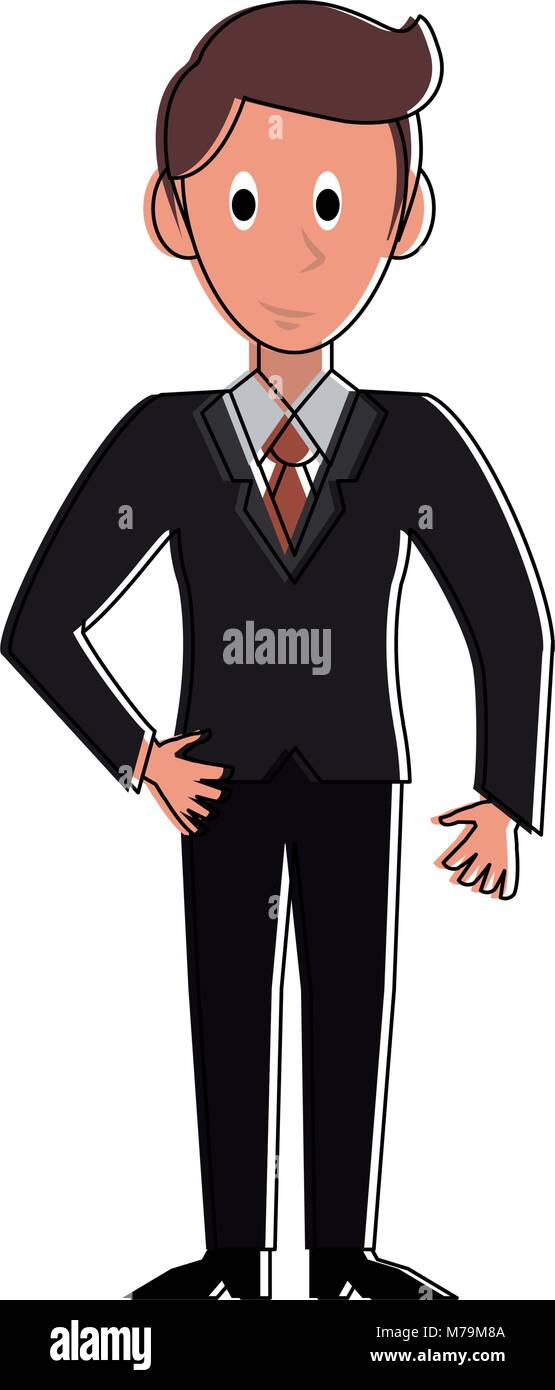 Businessman with suit cartoon vector illustration graphic design Stock ...