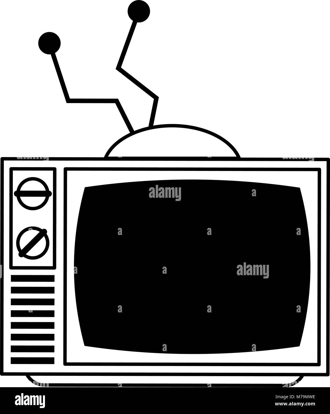 Old television symbol Stock Vector