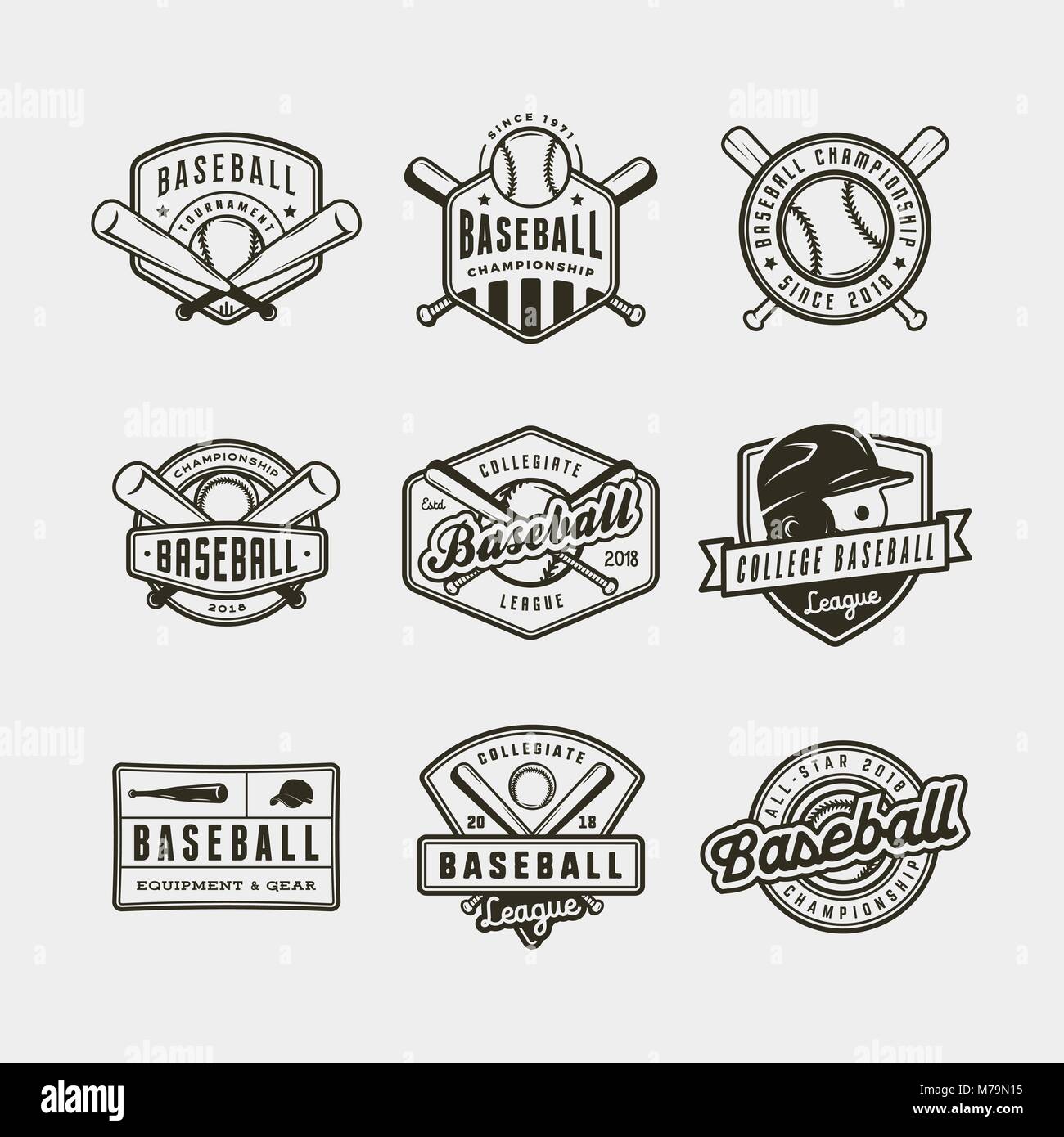 Premium Vector  Vintage baseball logos, emblems, badges and design  elements. vector illustration