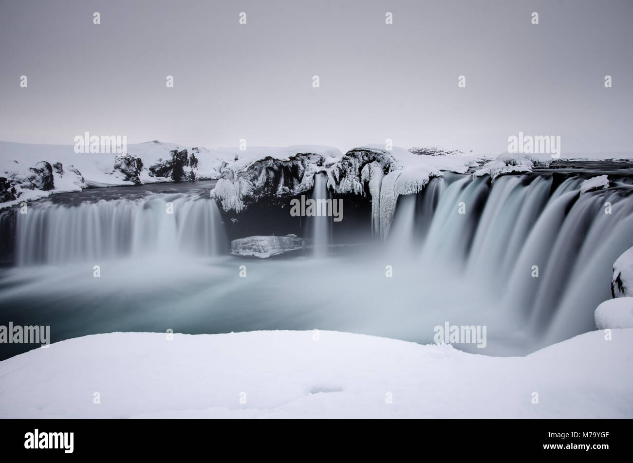 Godafoss in winter time Stock Photo