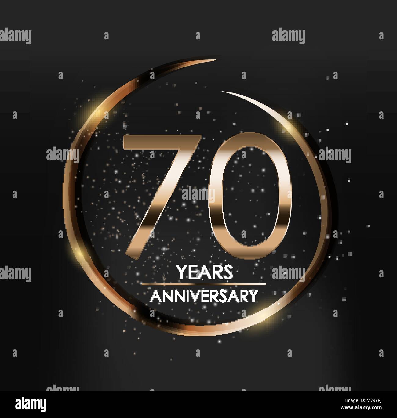 70 years old anniversary , luxurious logo Golden Stock Photo - Alamy