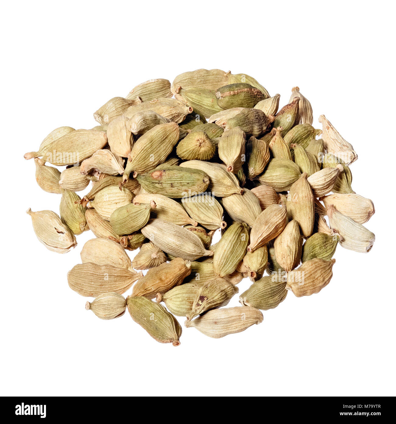 Dry green cardamom pods on white background, flat lay. Space for text Stock  Photo | Adobe Stock