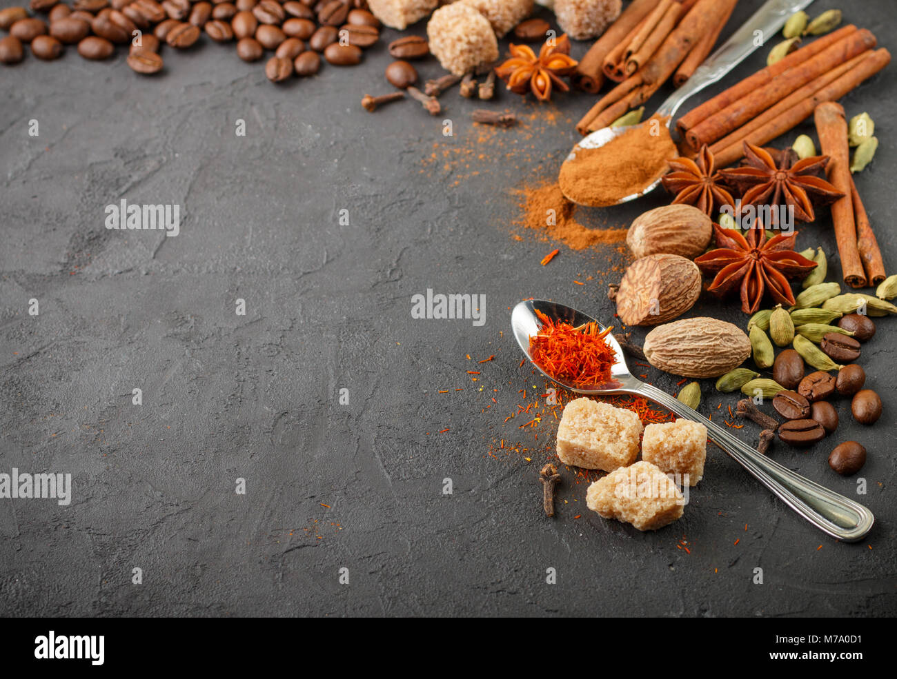Spices and condiments. Ingredients for desserts and sweet pastries ...