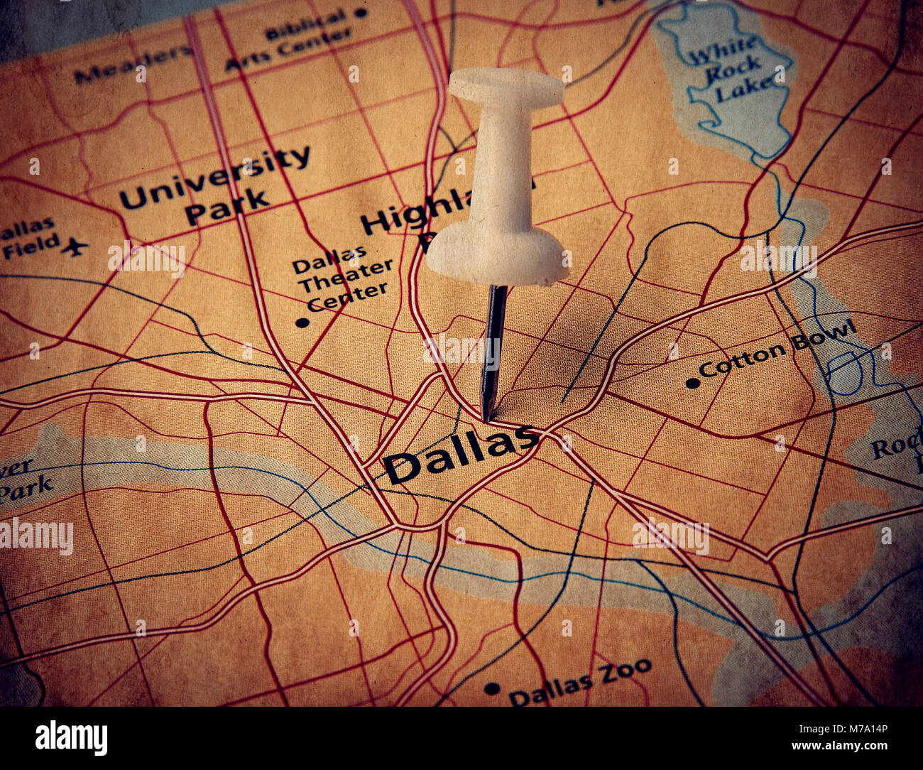 Dallas  destination in the map Stock Photo