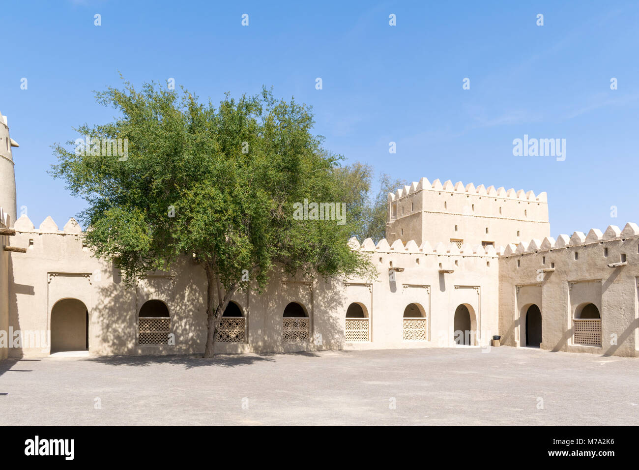 Al Jahili fort courtyard, Al Ain, Abu Dhabi, United Arab Emirates Stock