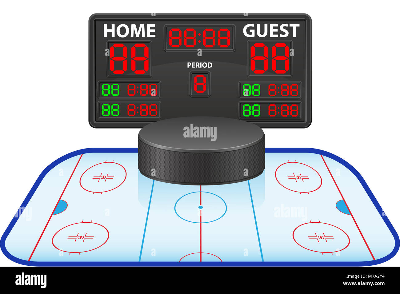 hockey sports digital scoreboard vector illustration isolated on white