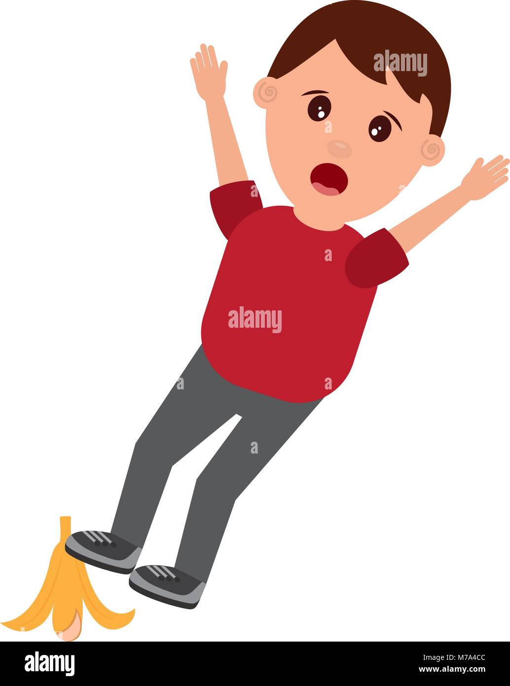 man slips with banana peel fools day prank Stock Vector Image & Art Alamy