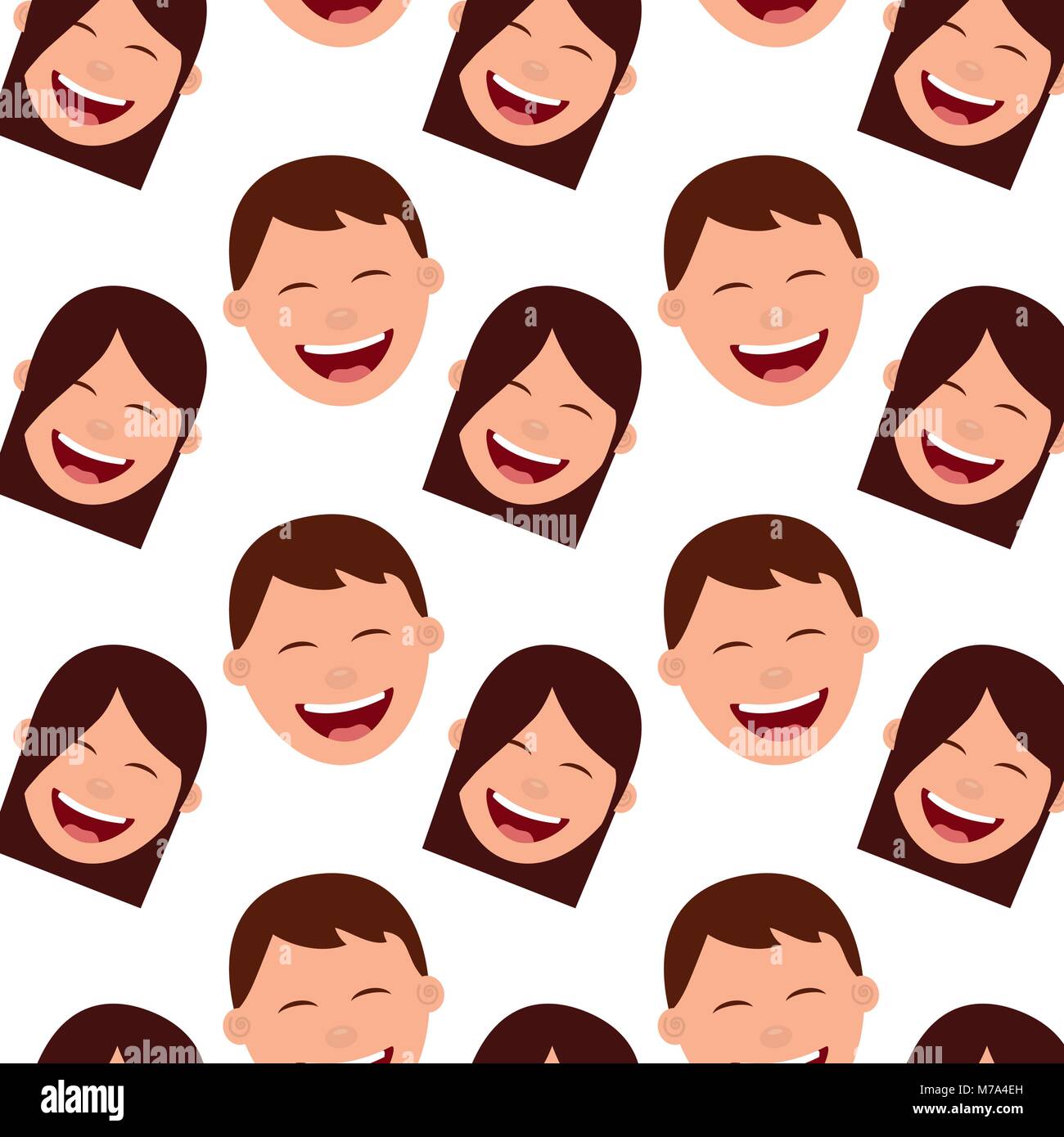 pattern faces smiling happy boys and girls Stock Vector Image & Art - Alamy