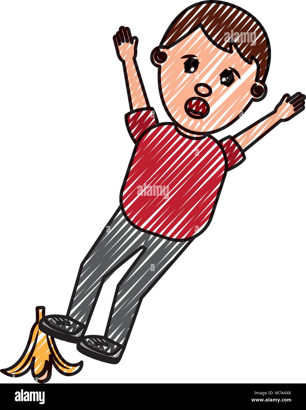 man slips with banana peel fools day prank Stock Vector Image & Art Alamy