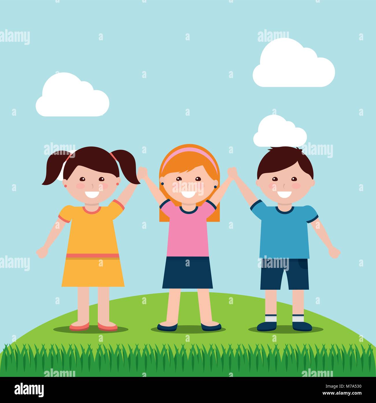 happy kids cartoon Stock Vector Image & Art - Alamy