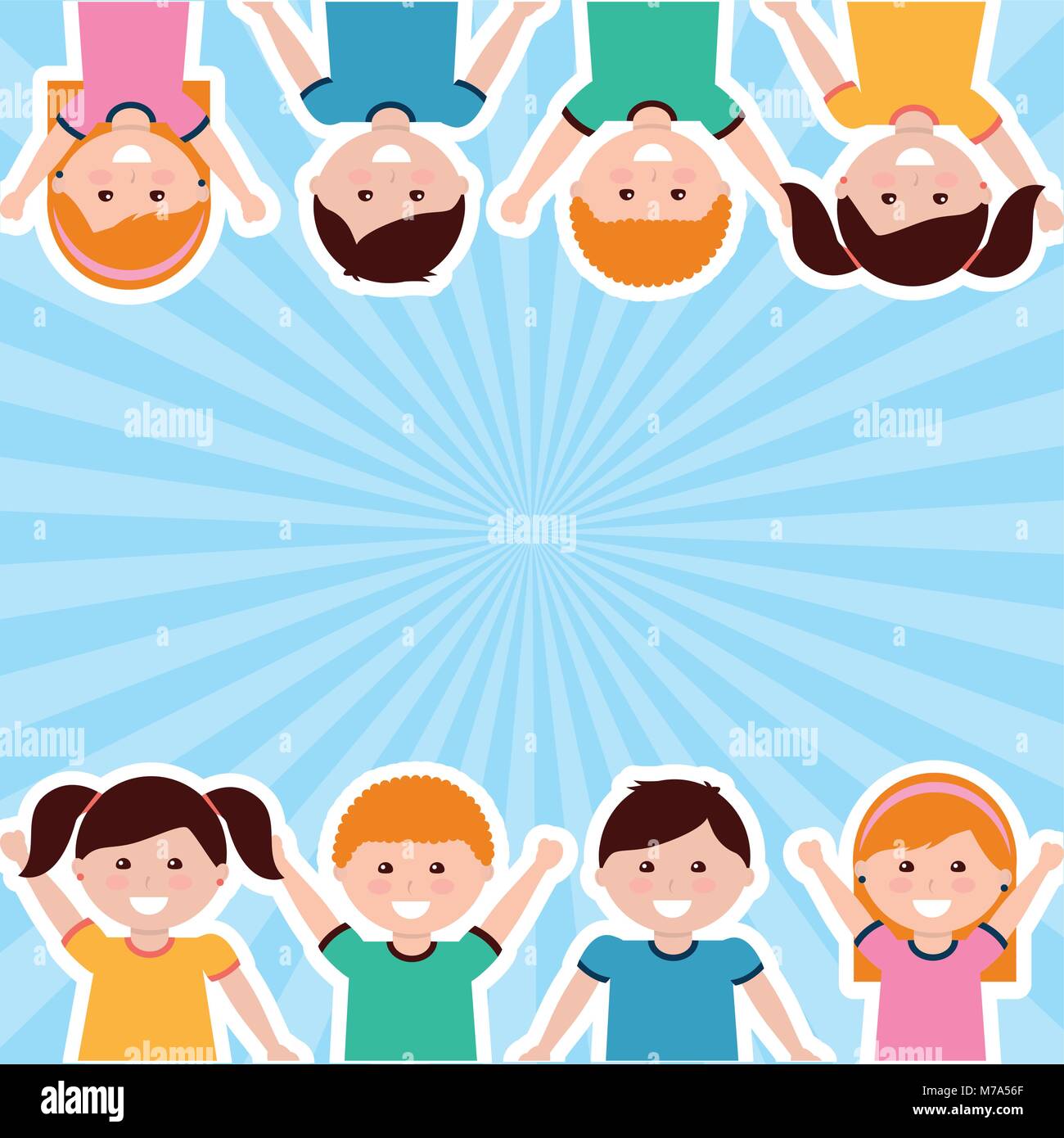 happy kids cartoon Stock Vector Image & Art - Alamy