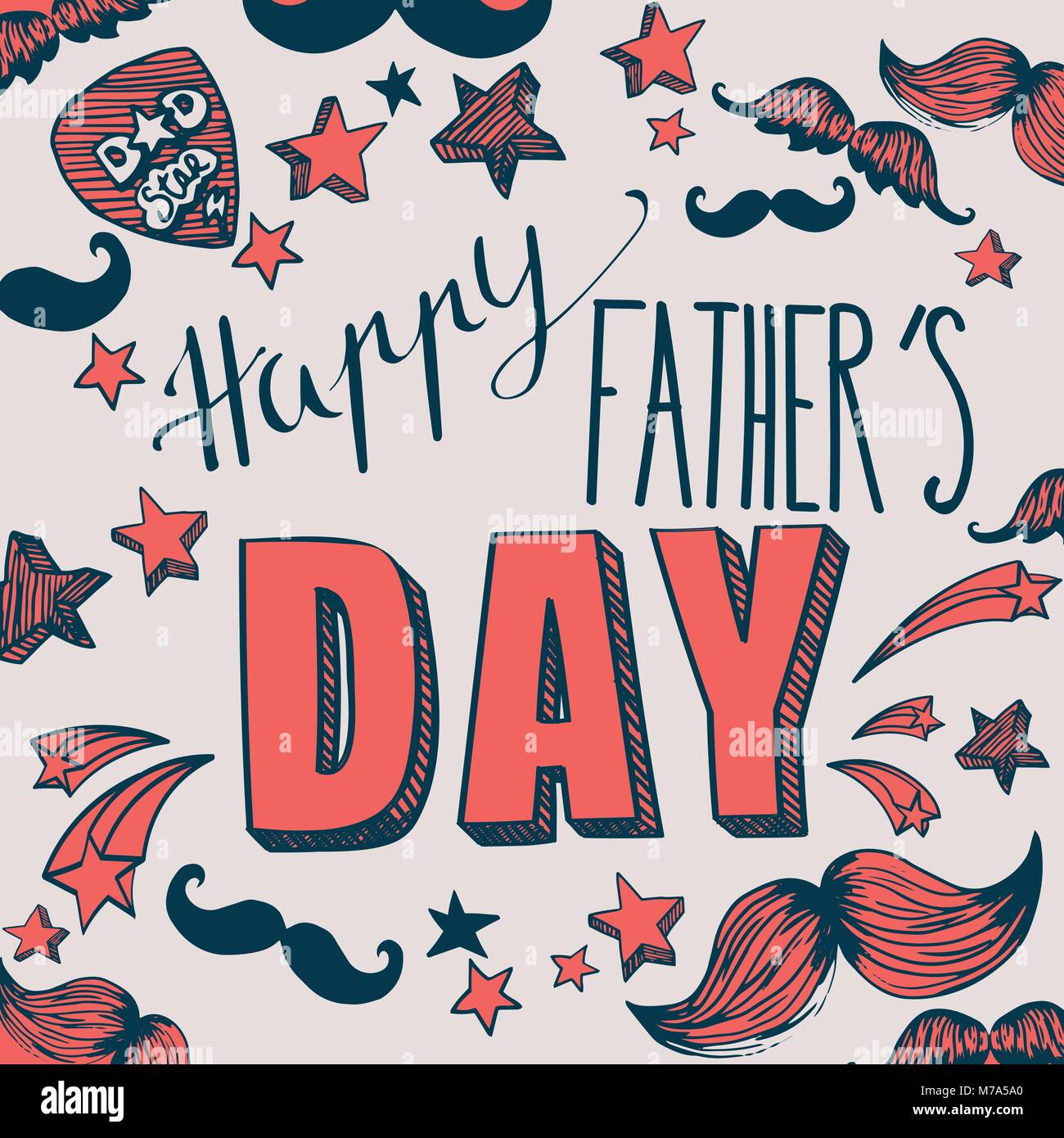 Happy Father's Day full vector elements background Stock Vector