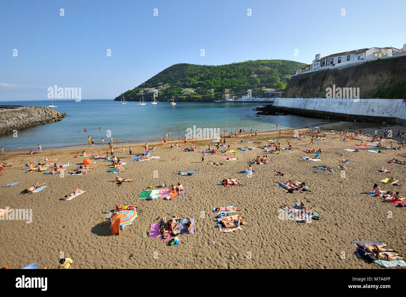 Angra do Heroísmo beach. Terceira island, Azores. Portugal Stock Photo