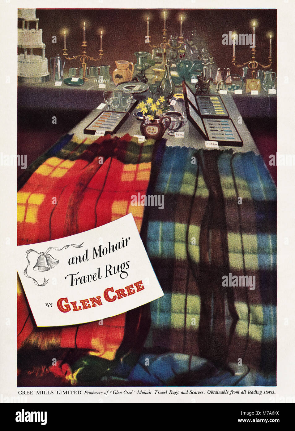 1950s original old vintage advertisement advertising mohair travel rugs ...