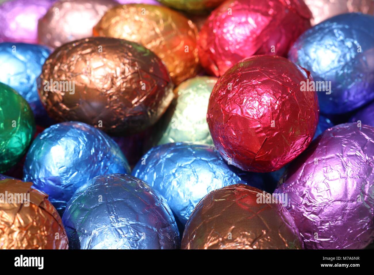 Still life of chocolate easter eggs Stock Photo Alamy