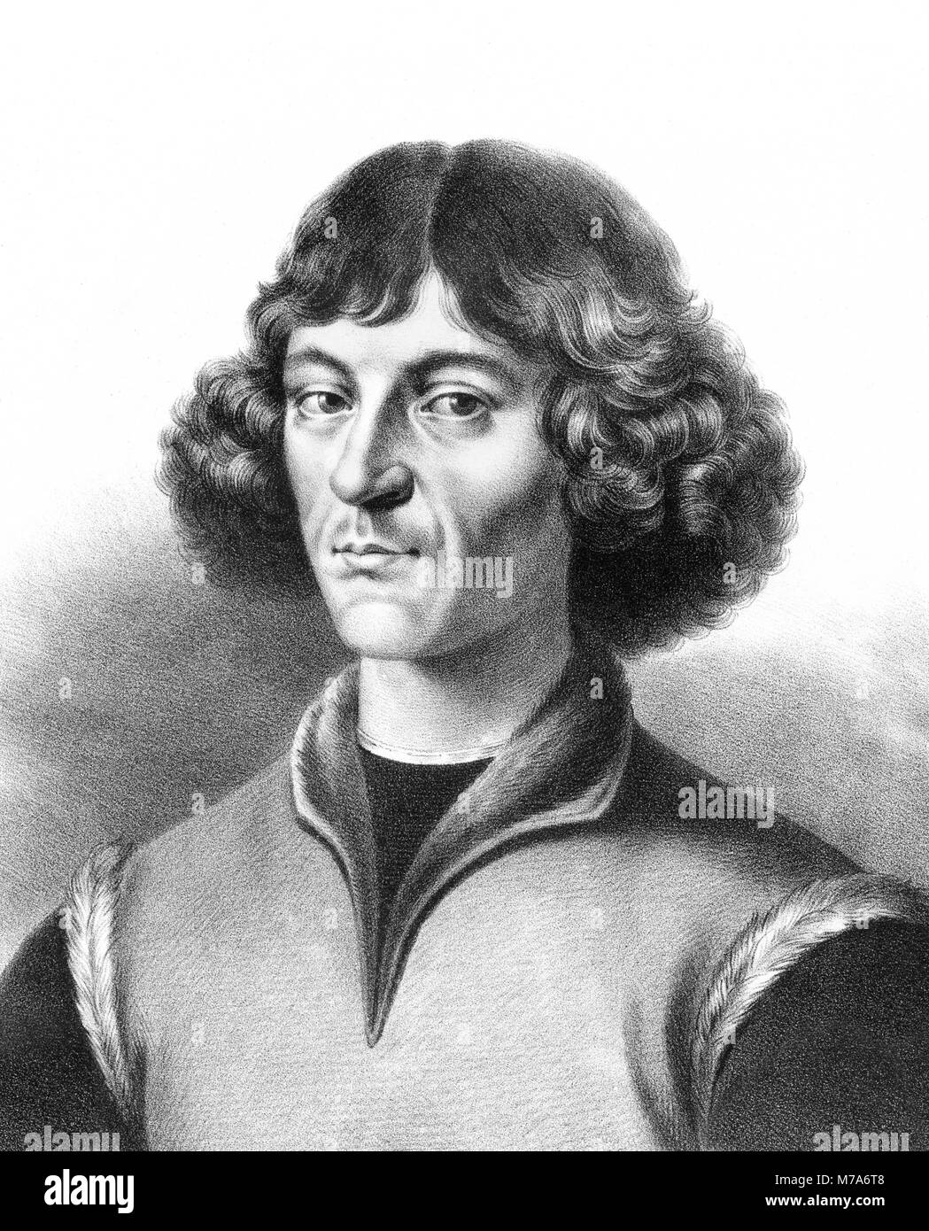 Copernicus. Portrait of Nicolaus Copernicus (1473-1543), lithograph by Godefroy Engelmann Stock Photo