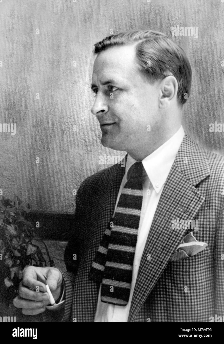 F Scott Fitzgerald. Portrait of the American author, Francis Scott Key Fitzgerald (1896-1940) by Carl Van Vechten, 1937. Stock Photo