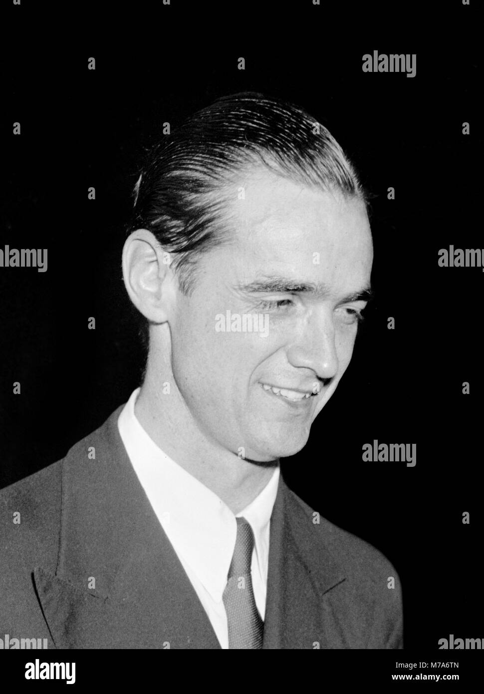 Howard Hughes (1905-1976) at the National Press Club in Washington DC on July 21st 1938. Photograph by Harris and Ewing. Stock Photo