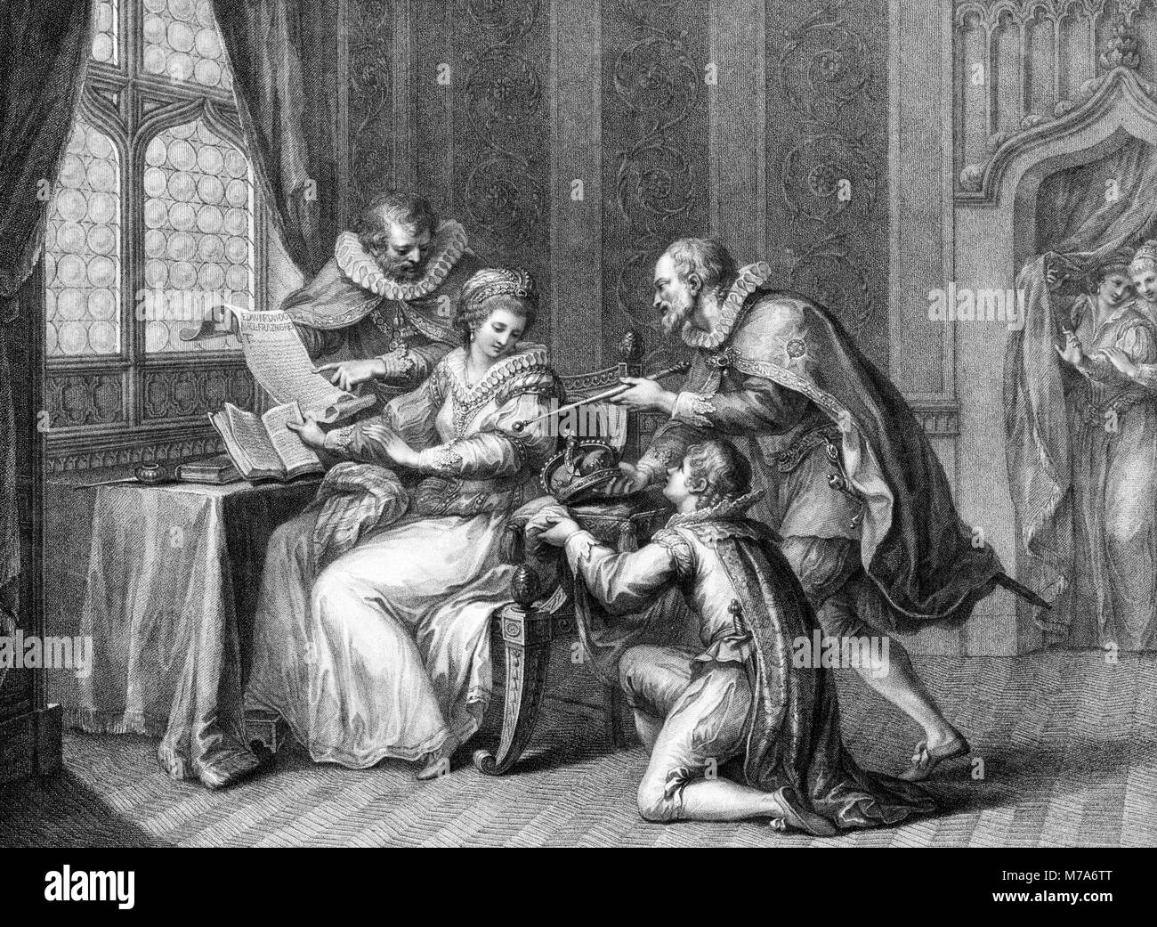 Lady Jane Grey refusing the Crown. Lady Jane Grey reigned as queen of