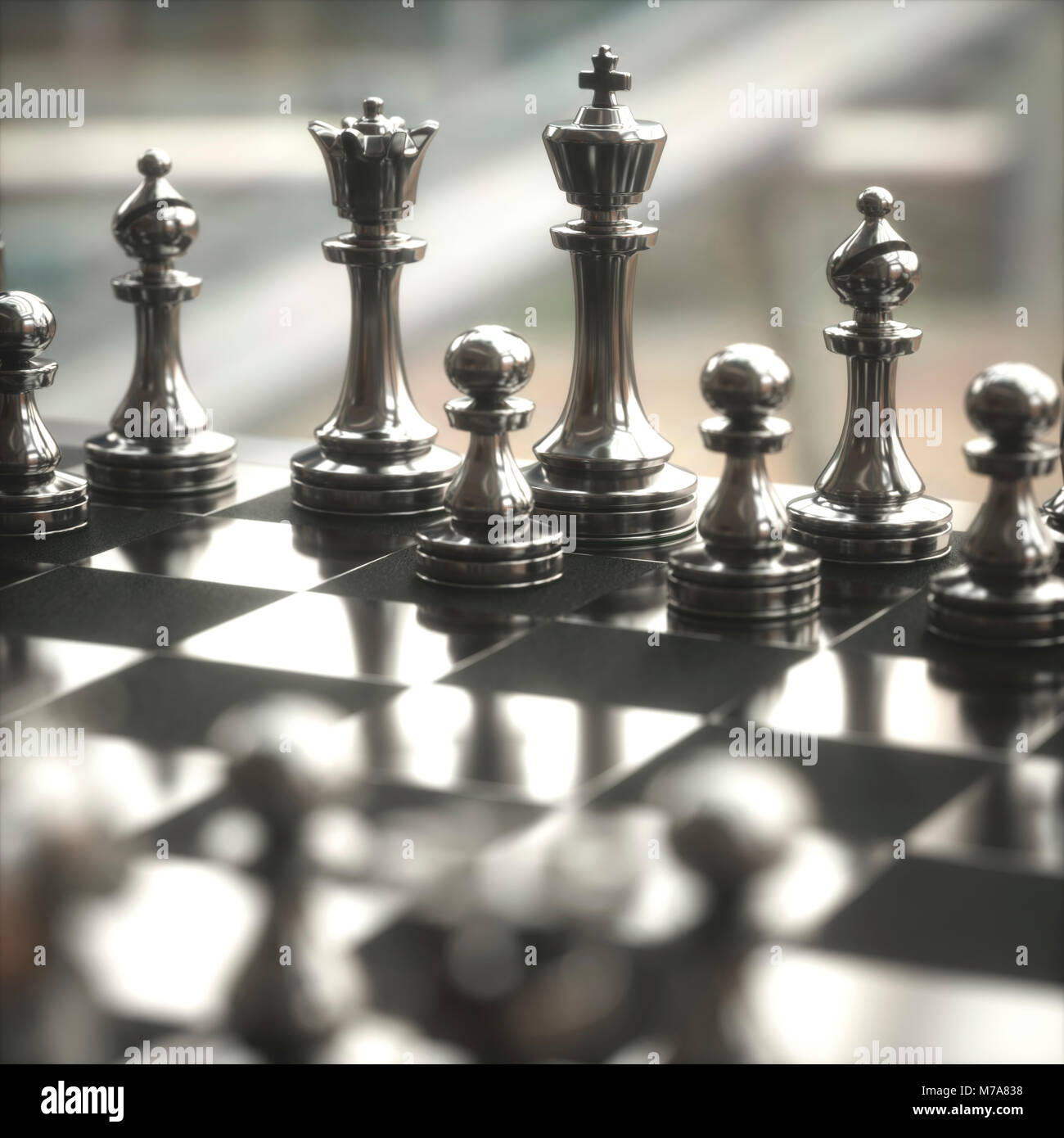 Chess Pieces Board Layout Stock Photo 666380395