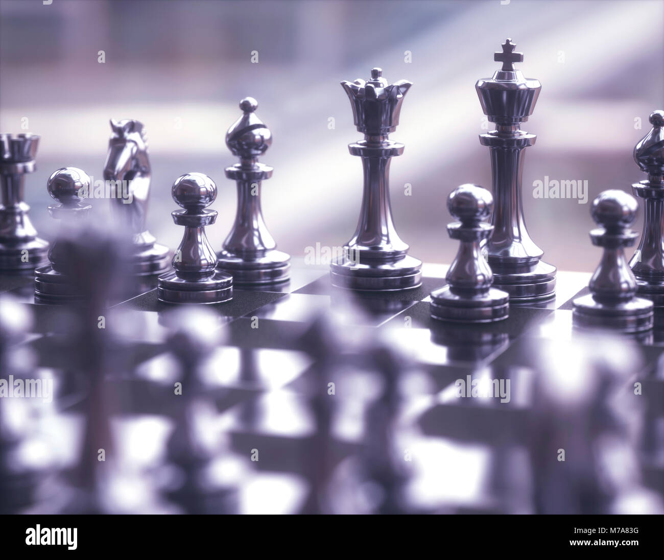 Chess Pieces Board Layout Stock Photo 666380296