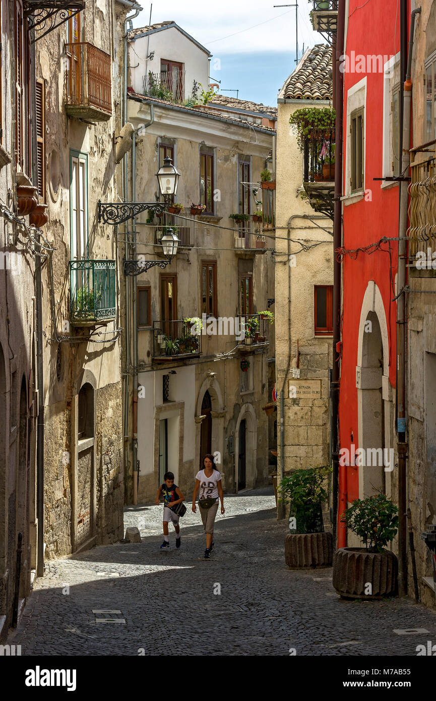 Narrow alleyway in old town, Campobasso, Molise, Italy Stock Photo