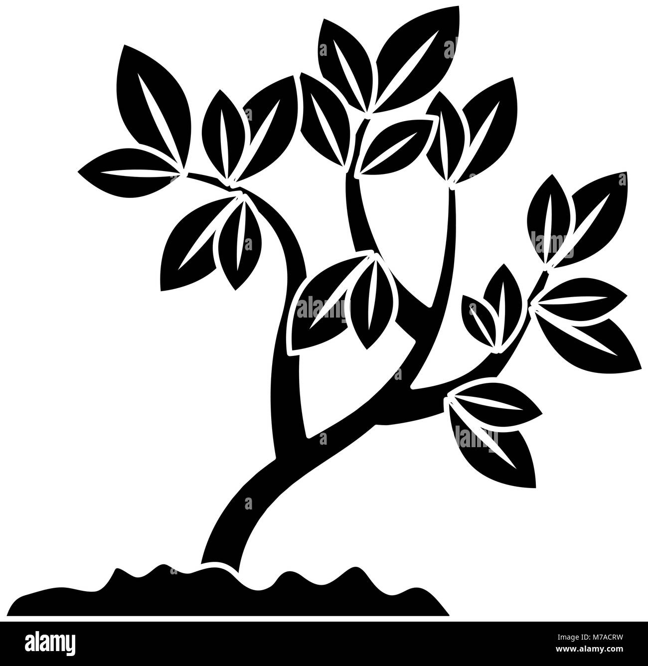 beautiful tree plant cultivated vector illustration design Stock Vector ...