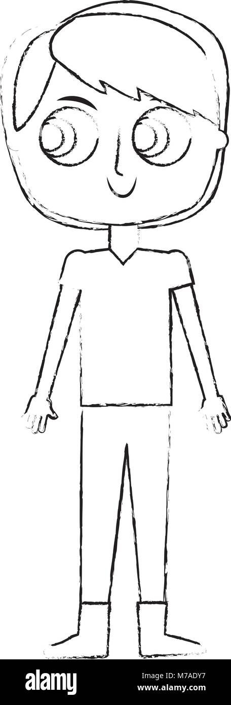 Cartoon Teen Boy Black and White Stock Photos & Images - Alamy