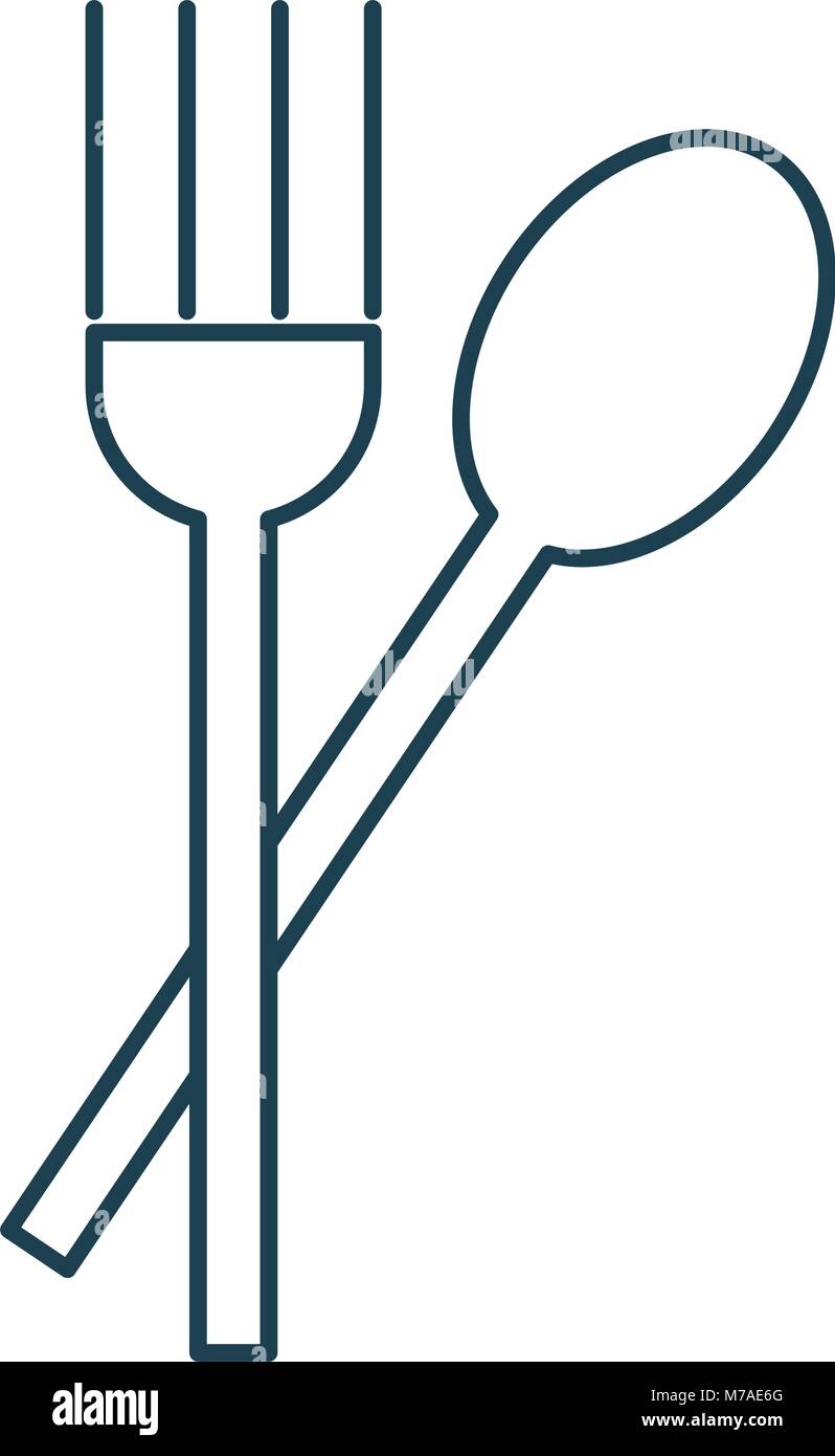 fork and spoon cutlery Stock Vector Image & Art - Alamy