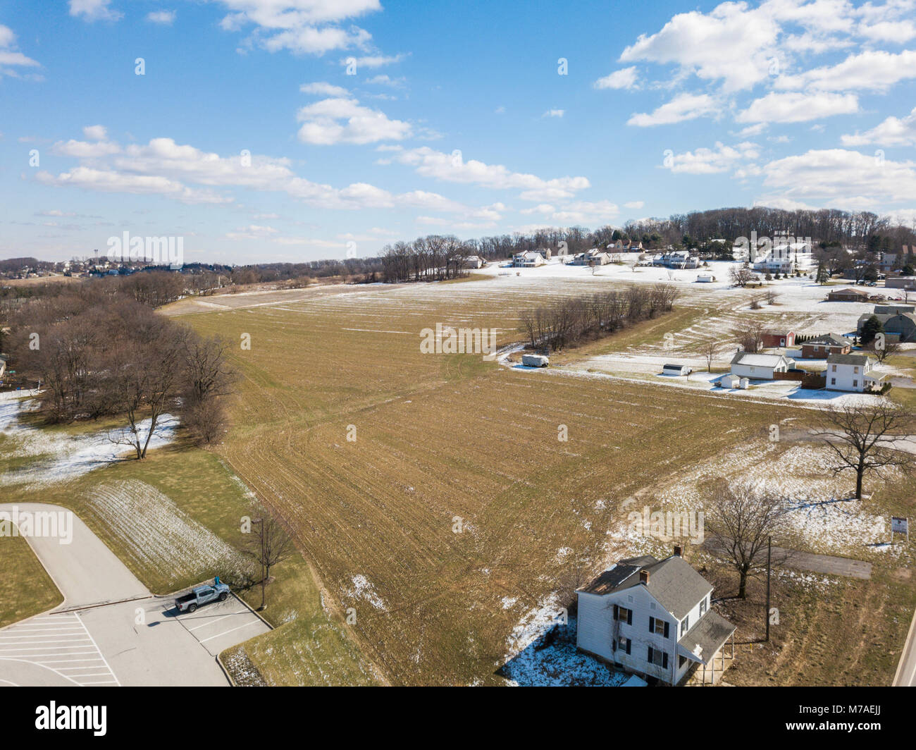 Aerial of Rural Farmland and Suburbs in Red Lion, Pennsylvania Stock Photo Alamy