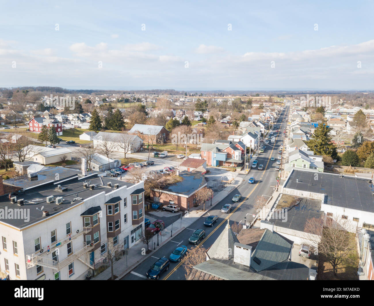 Aerials of Historic Littlestown, Pennsylvania neighboring Gettysburg