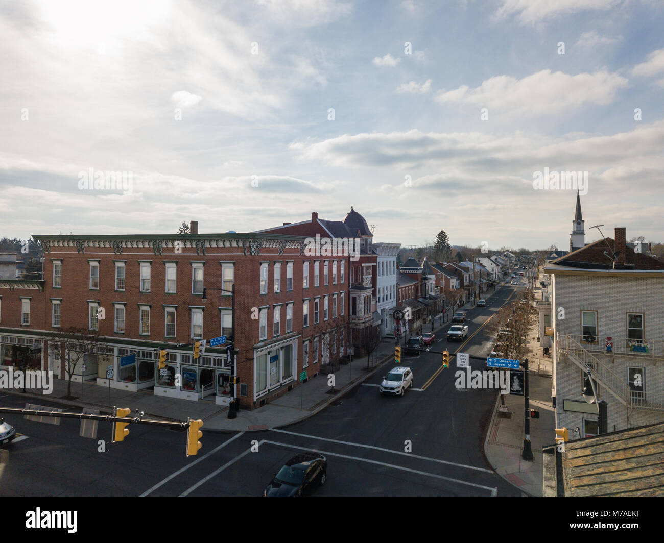 Aerials of Historic Littlestown, Pennsylvania neighboring Gettysburg