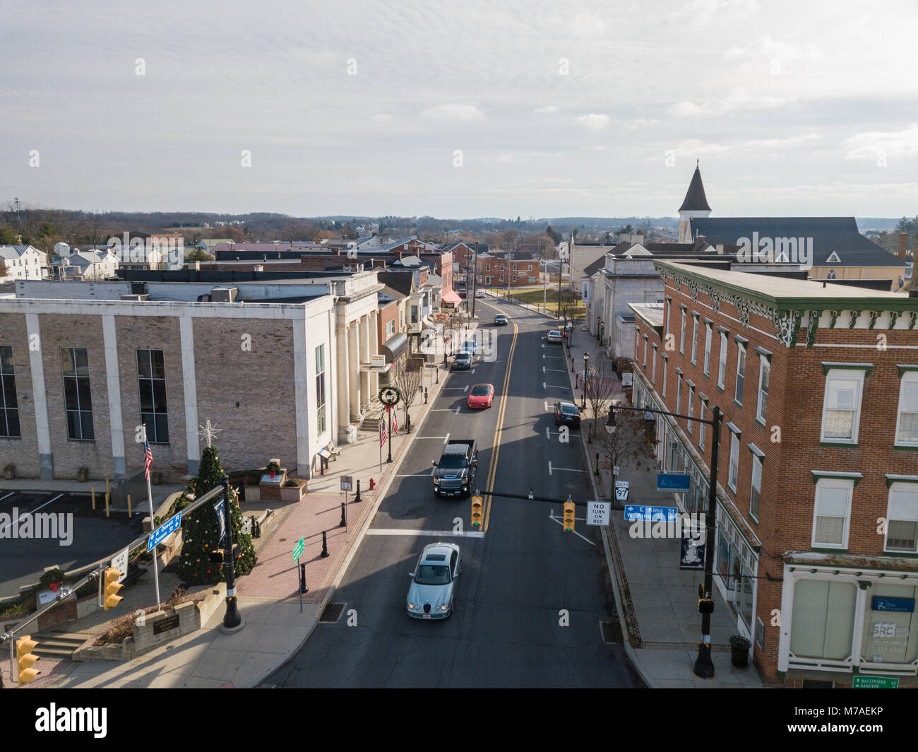 Aerials of Historic Littlestown, Pennsylvania neighboring Gettysburg