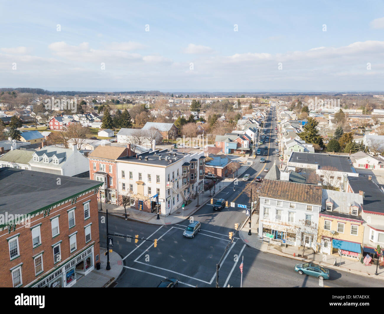 Aerials of Historic Littlestown, Pennsylvania neighboring Gettysburg