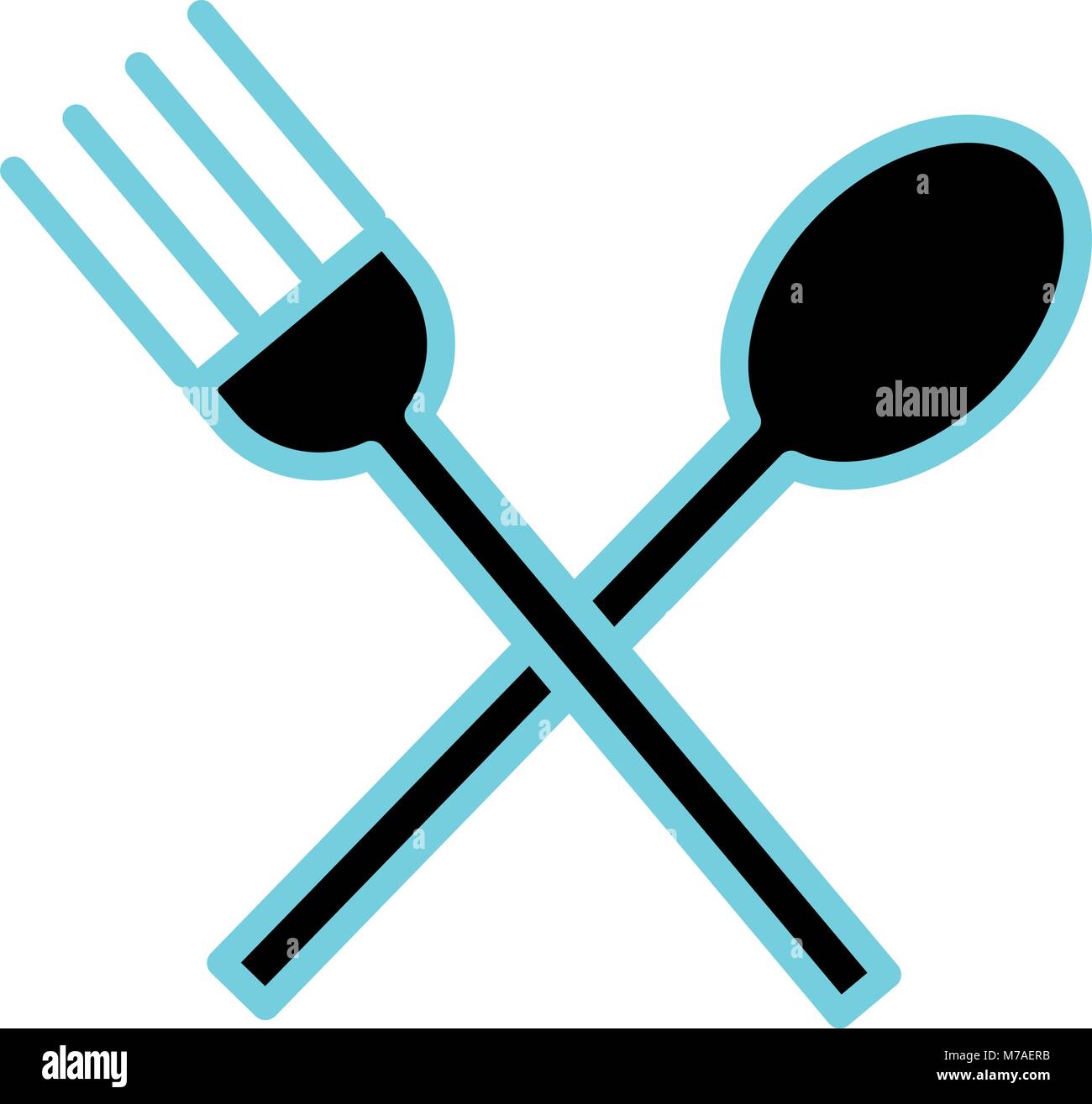 fork and spoon cutlery Stock Vector Image & Art - Alamy