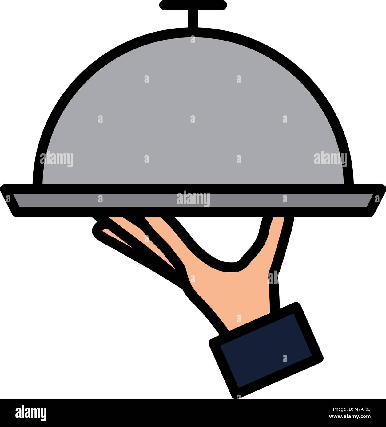 hand with tray server isolated icon Stock Vector Image & Art - Alamy