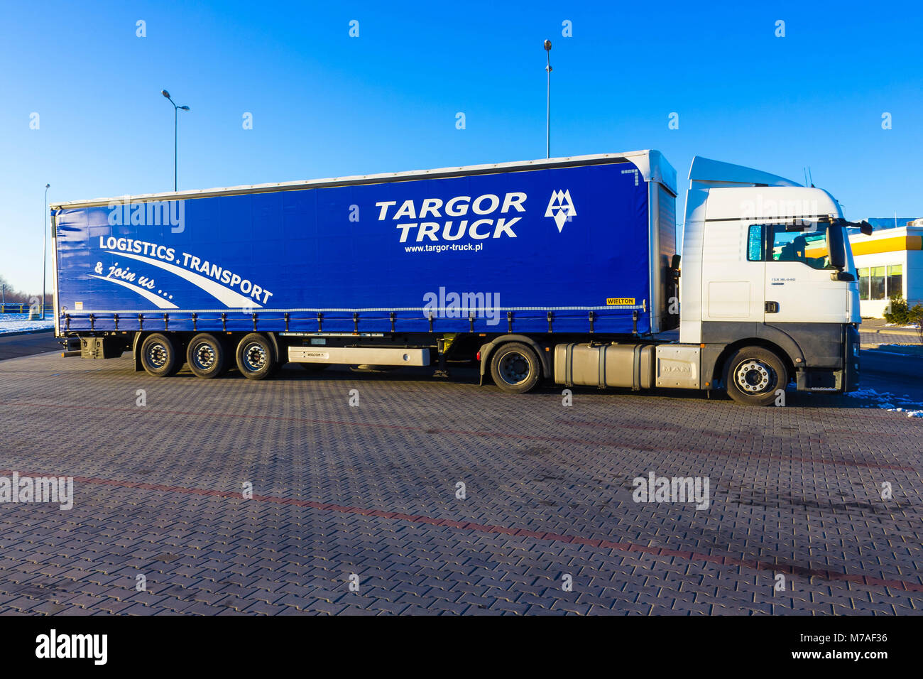 Prague, Czech Republic December 30, 2017 The colorful truck is