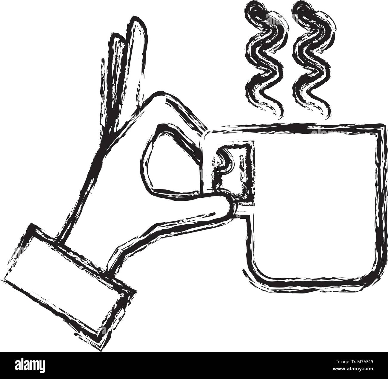 hand with coffee cup isolated icon Stock Vector Image & Art - Alamy