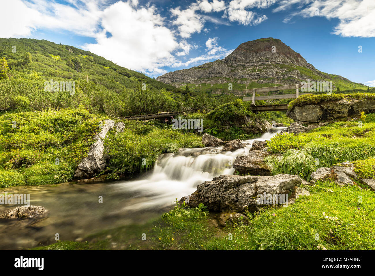 Austria, Vorarlberg, Lechquellen Mountains, Dalaas, wellspring of Lech Stock Photo