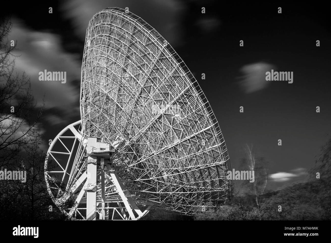 Detailed studies of the radio telescope Effelsberg in the Eifel Stock Photo