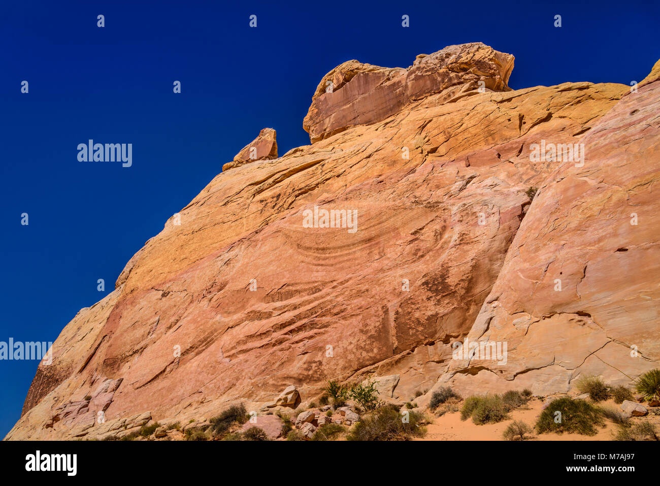 The USA, Nevada, Clark County, Overton, Valley of Fire State Park, White Dome Stock Photo