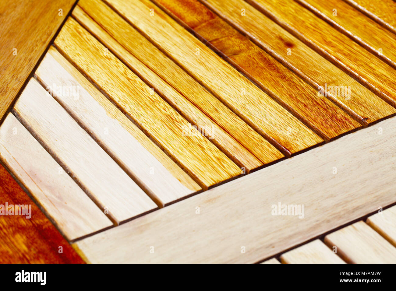 Applying oil to wooden patio furniture hires stock photography and