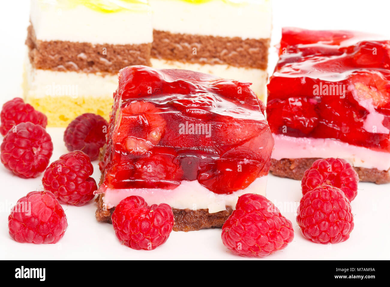 Raspberry cream slices, cream slices Stock Photo Alamy